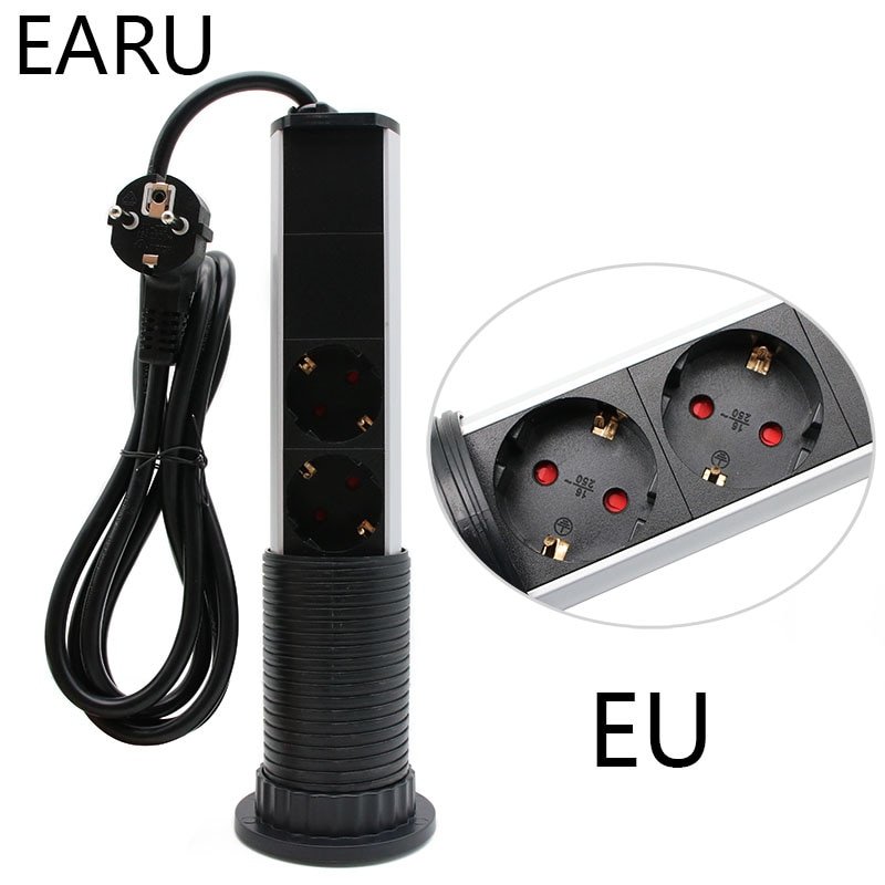 220V-16A-PULL-POP-UP-Electrical-3-Plug-Socket-2-USB-Kitchen-Table-Plug-Sockets-Retractable-2 220V 16A PULL POP UP Electrical 3 Plug Socket 2 USB Kitchen - Image 3