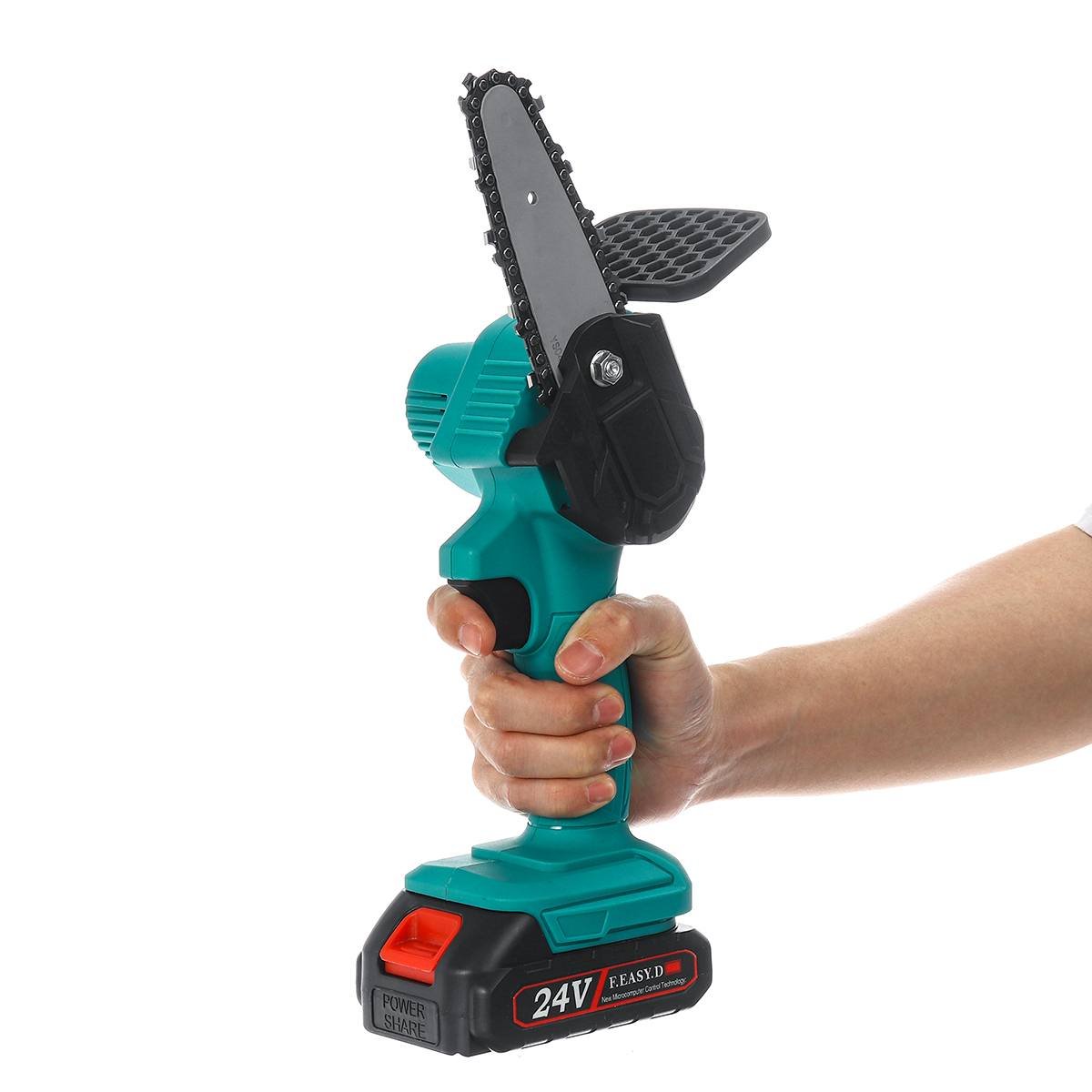24V-4-inch-Electric-Chain-Saw-Pruning-One-handed-Garden-Power-Tool-Electric-Saws-Woodworking-Tool-1 24V 4 inch Electric Chain Saw Pruning One-handed Garden Power Tool - Image 2